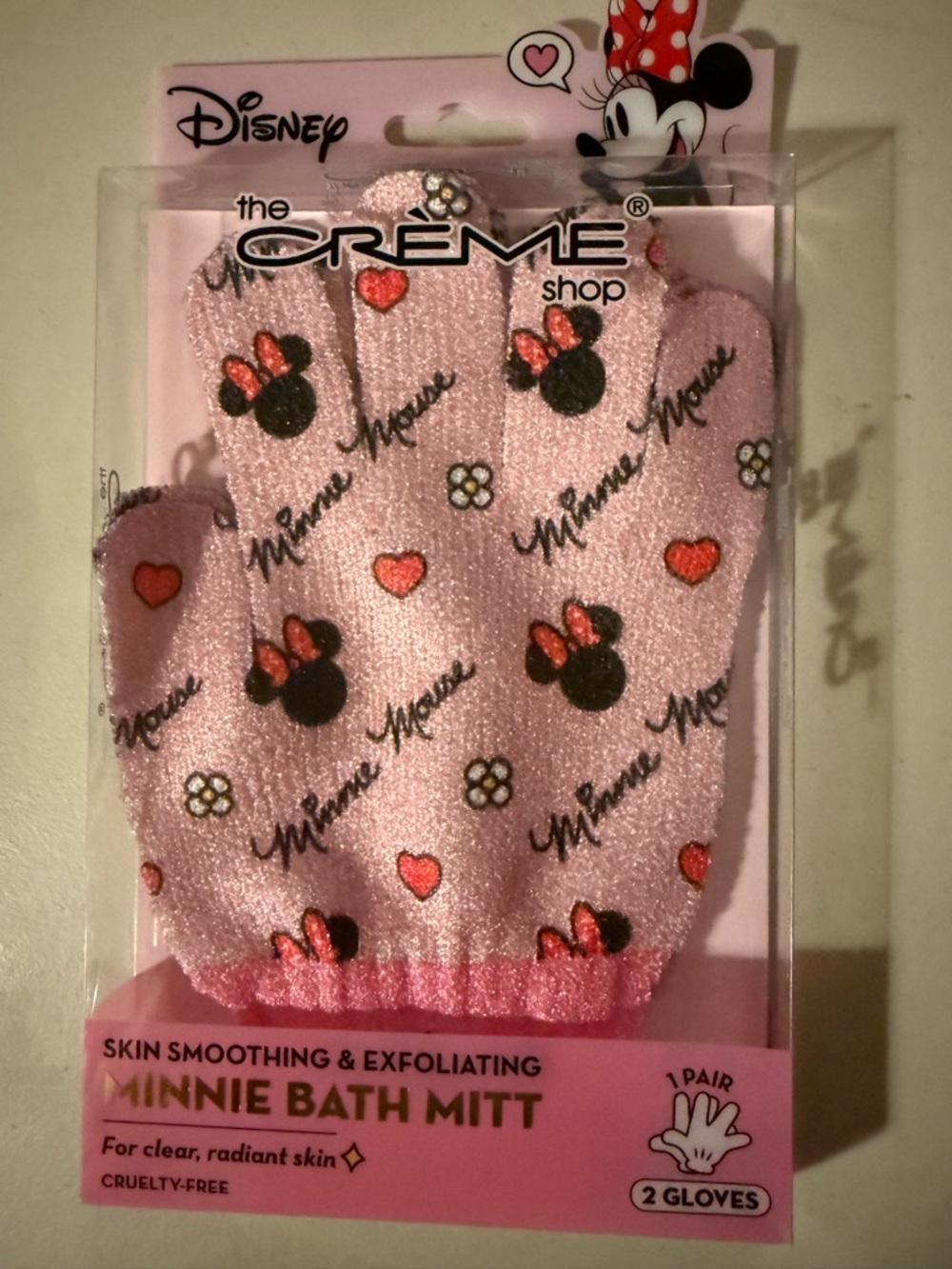 Disney Pink Minnie Mouse Exfoliating Bath Mitt